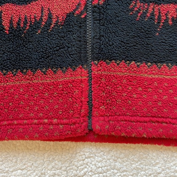 Vintage 90s Mazmania All Over Print Tribal Nature Zip Up Fleece Jacket - Picture 4 of 9